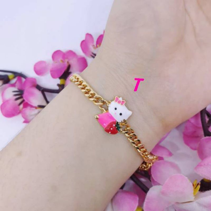 GELANG SISIK NAGA BUAT ANAK GELANG TITANIUM LAPIS EMAS 24K