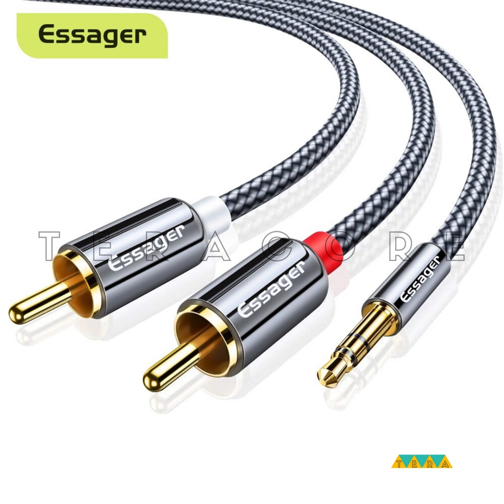 Kabel Mini Stereo Essager Kabel Audio HiFi 3.5mm to RCA 2 Meter AV117