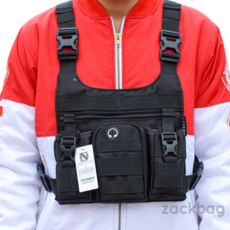 Chest bag rig Tas dada pria Neisda black premium gen2 BISA COD