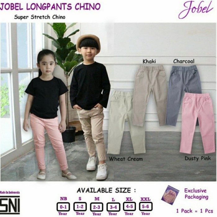 JOBEL Long Pants Chino Celana Panjang Anak Laki Laki dan Perempuan 1-6 Tahun Longpants