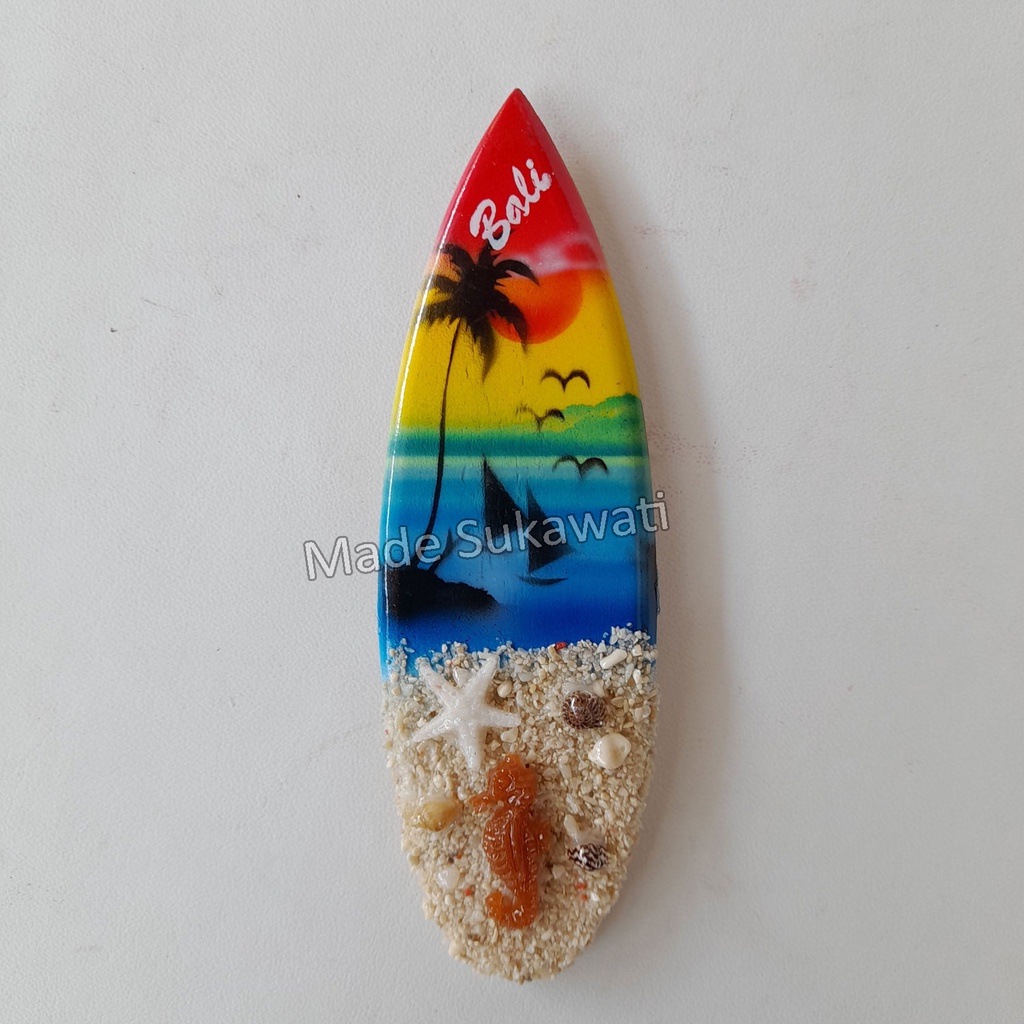 Hiasan Magnet Airbrush pasir Surfing kerajinan tangan hiasan kulkas