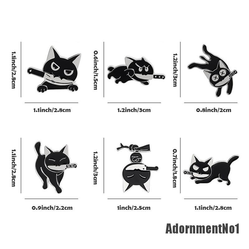 (Adornmentno1) Bros Pin Enamel Desain Kartun Kucing Hitam