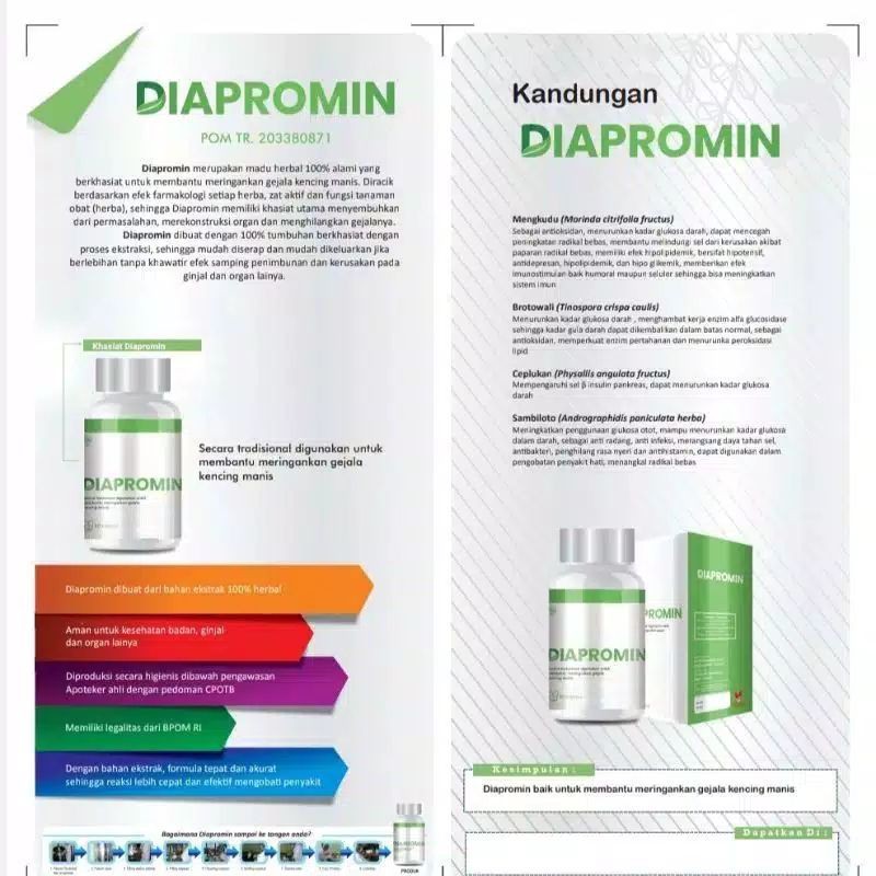 DIAPROMIN - Diapromin - diapromin ASLI OBAT HERBAL MENGATASI DIABETES KENCING MANIS Asli