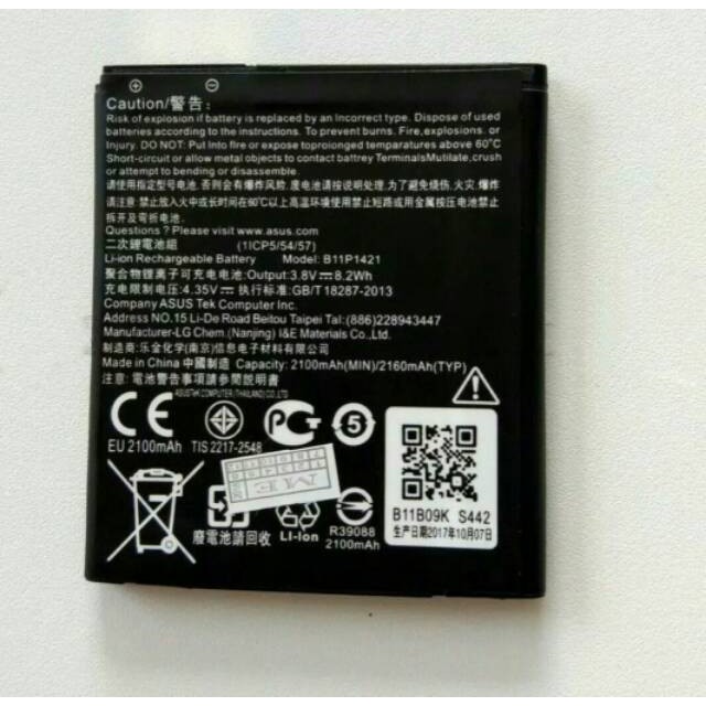 Batterai Asus Zenfone C / ZC451CG Z007 4C B11P1 Model Original Baterai