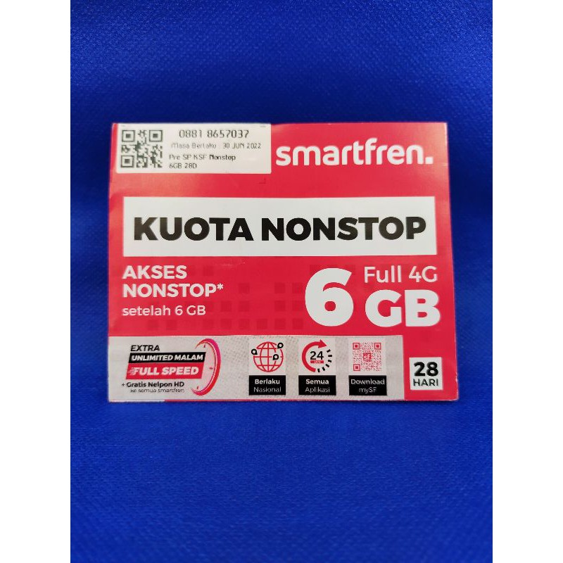 Perdana smartfren 6GB Nonstop