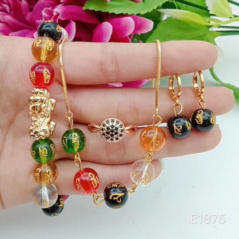 set wanita lapis emas gelang giok tercantik karet naga tercantik