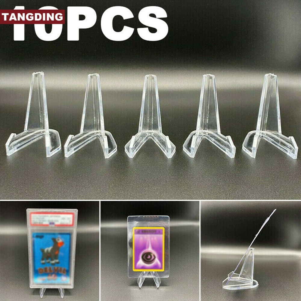 【COD Tangding】10pcs/set Card Stand Graded Cards Display Stand Coins Small Box Paper Clip Holder