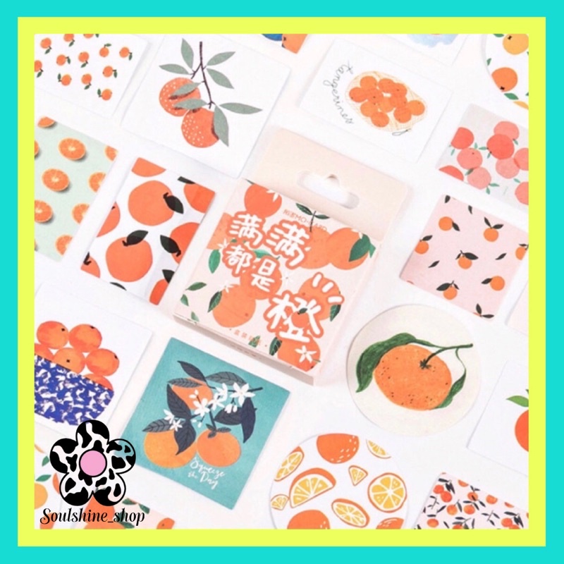 

46Pcs Sticker Bentuk Pohon Bunga Warna Orange