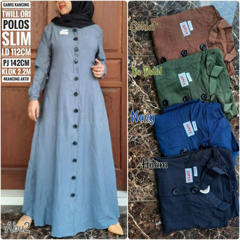 Gamis twill Polos ori