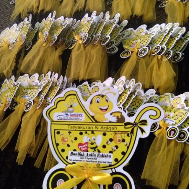 Bendera aqiqah + jaring telur