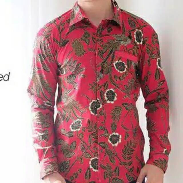 KEMEJA BATIK MERAH IMLEK PRIA