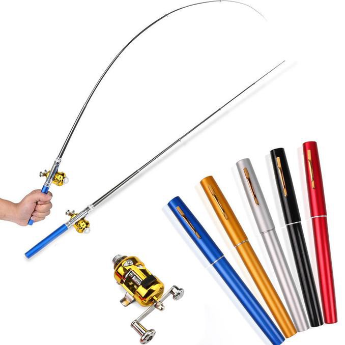 Pancingan Pulpen Mini Fishing Rod Pen Joran Pancing Pulpen Pancingan - Pena Hitam