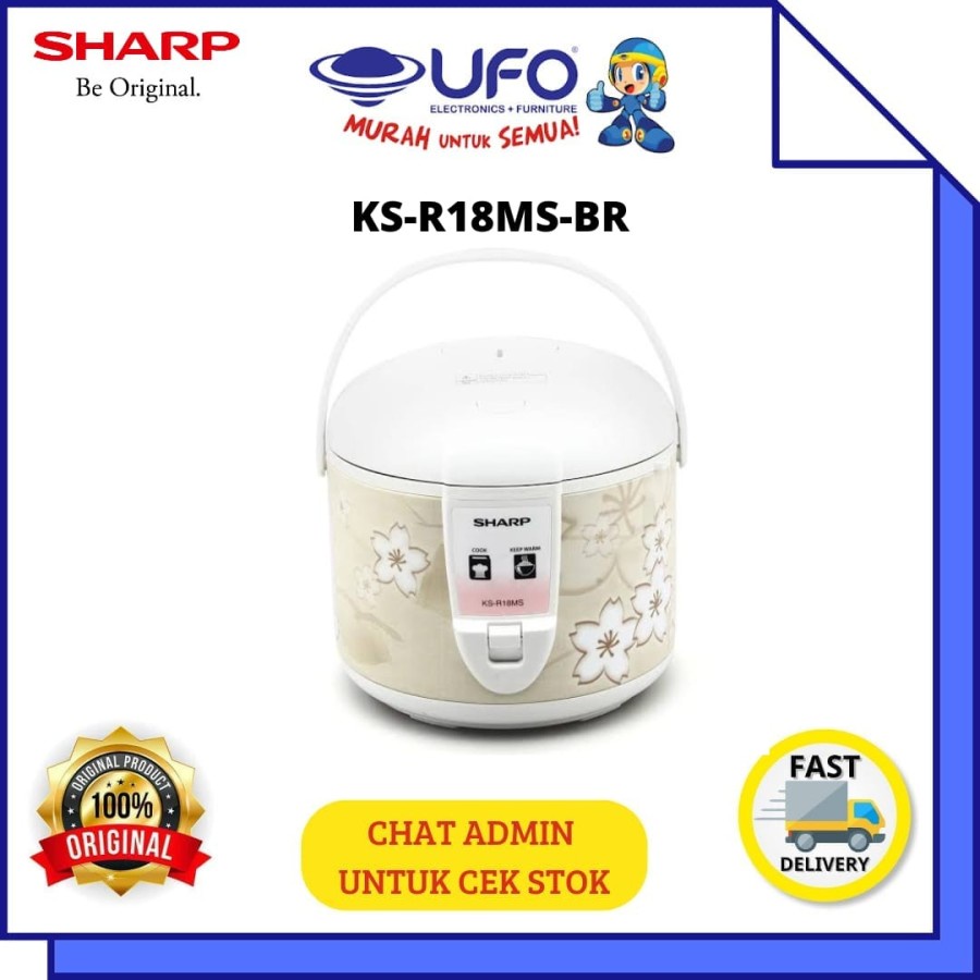 SHARP Rice cooker 3 in 1 (1,8 liter) BROWN KSR18MS-BR
