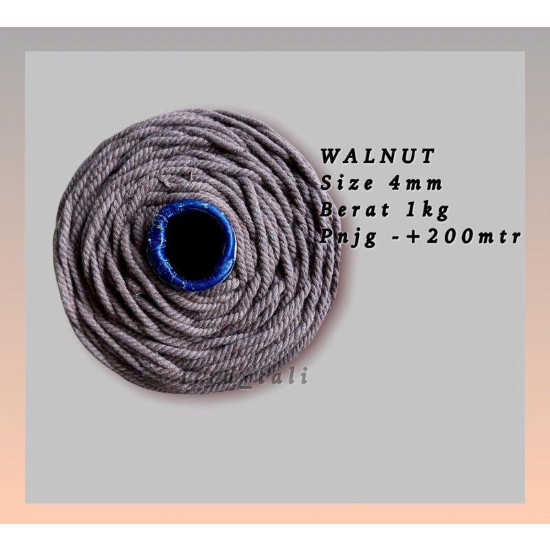 Tali katun warna WALNUT 1kg