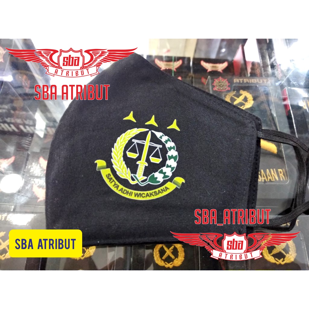 MASKER KAIN 3 LAPIS LOGO KEJAKSAAN RI | BAHAN TEBAL ANTI BAKTERI