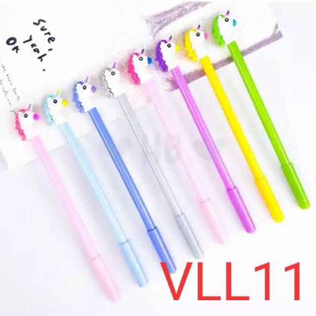 

VLL 11 atk pulpen pena gel model kepala unicorn