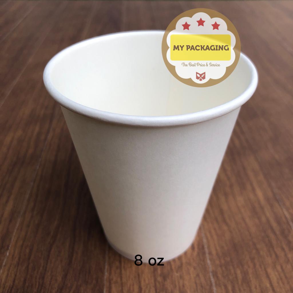 Paper Cup 8oz polos 50pcs Gelas Kertas Kopi Tahan Panas 240ml Coffee 8 oz