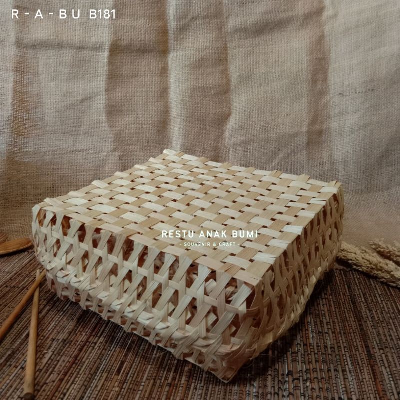 Promo (B180) Keranjang Bambu PP 25cm|Kotak Hampers|Wadah Kosmetik|Tempat Hampers|Hantaran|Baju|Saji|