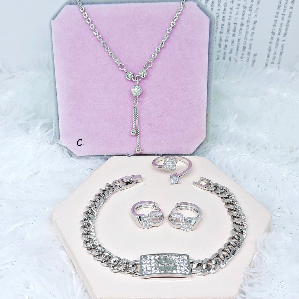 Xuping Set Wanita Perhiasan Kalung Anting Gelang Lapis Emas - BS026