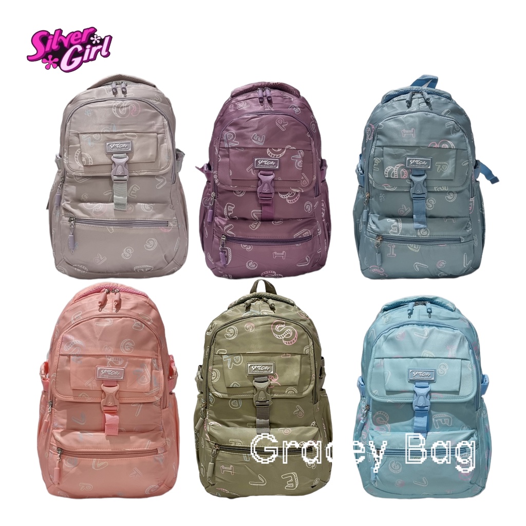 GB-70123F  Tas Ransel Sekolah Anak Perempuan / Remaja Silvergirl