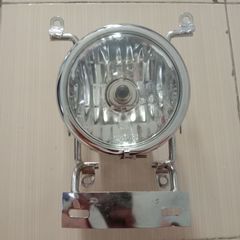 Satu set breket pesek dan lampu pesek lampu depan rx king cb100 vixion megapro gl pro dan tiger