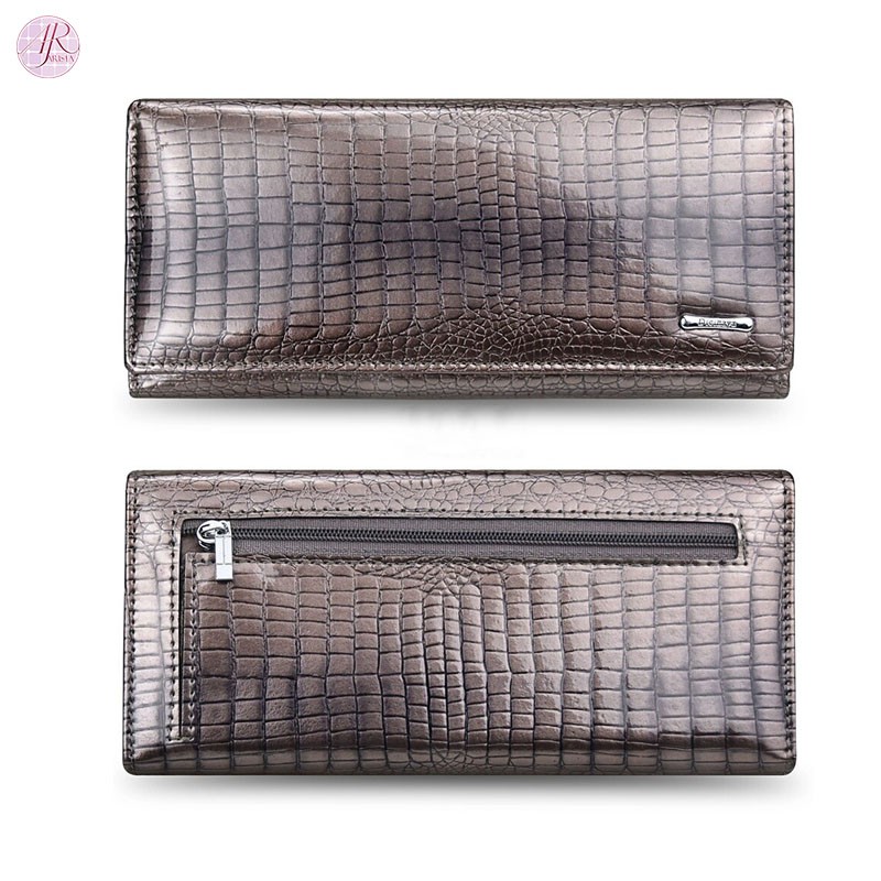 DOMPET WANITA MOTIF KULIT CROCODILE ZIPPER SAMPING FLOP - DOMPET PANJANG KOREAN FASHION WALLET