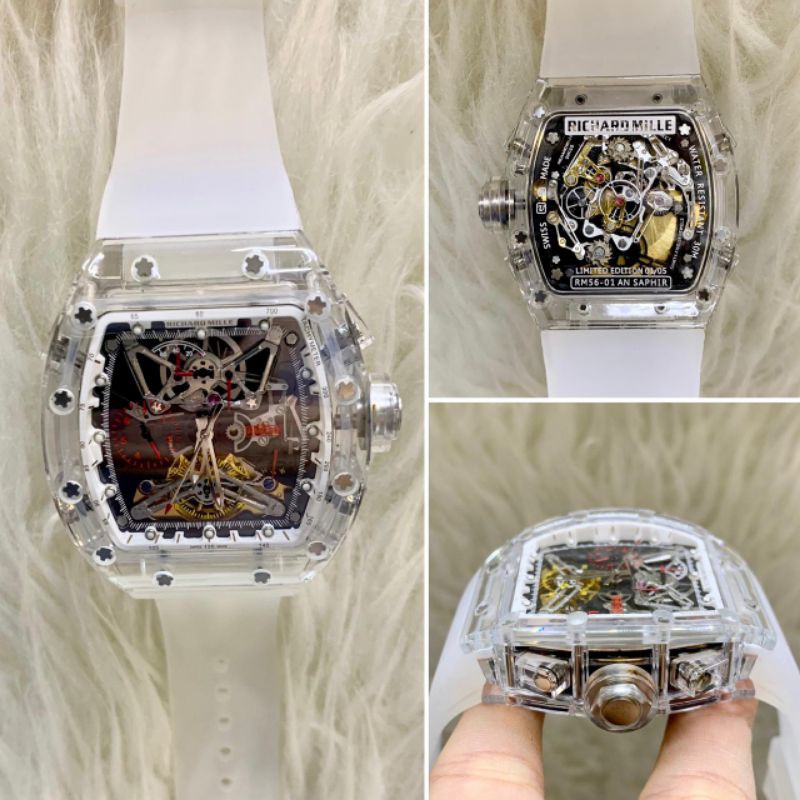 Jam Tangan Pria RM Transparant Mesin Swiss Matic