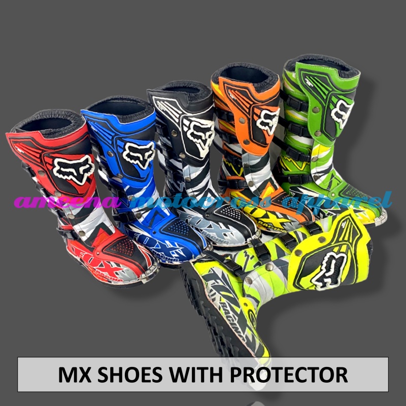 Sepatu Trail Fullprint - Sepatu Motocross Besi - Sepatu Trabas - Sepatu Boots - Sepatu MX - A