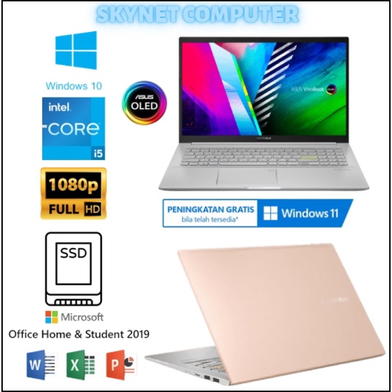 ASUS VIVOBOOK K513EA INTEL CORE i5 1135G7 RAM20GB SSD512GB 15.6 OLED FHD WINDOWS 10 + OHS 2019 ORI