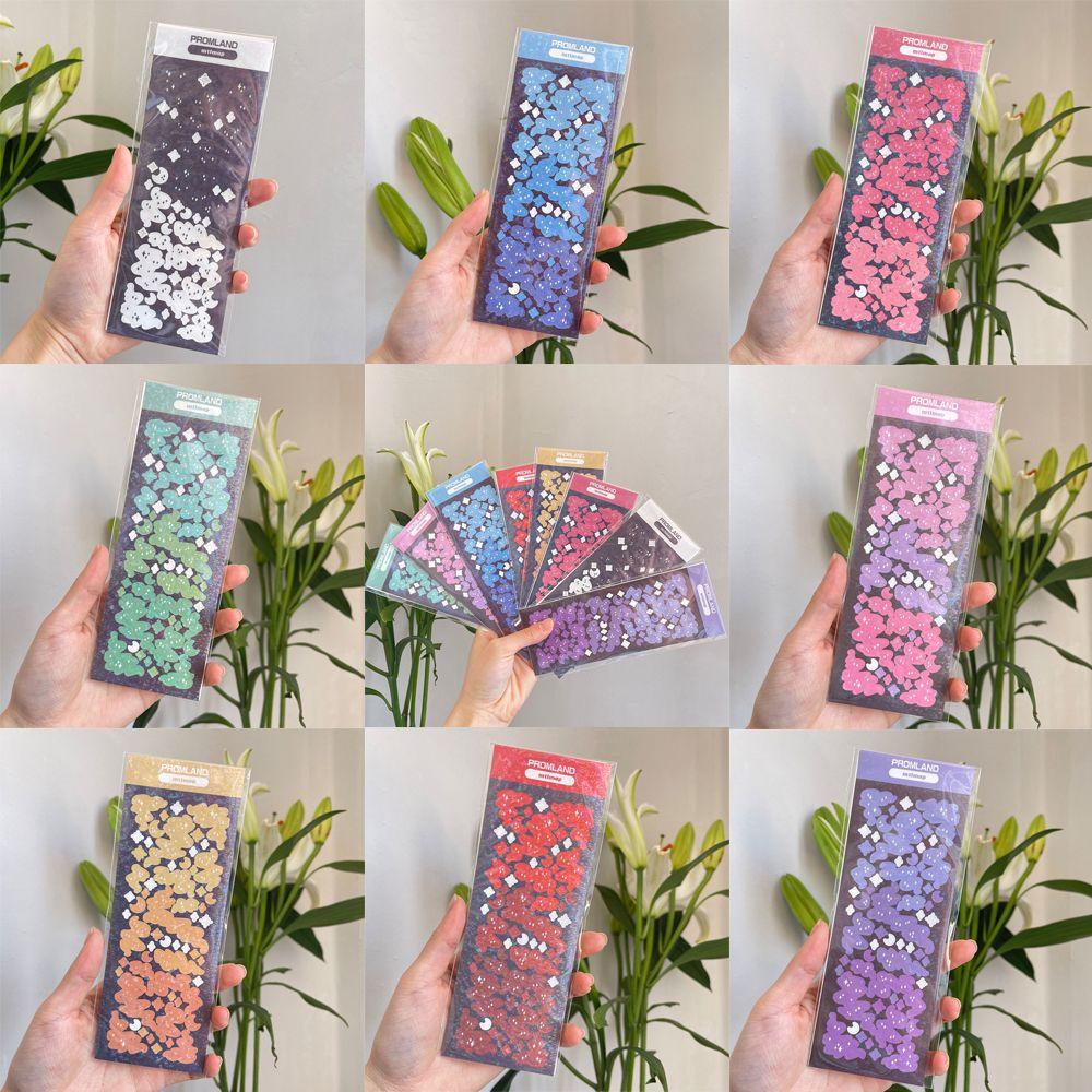 R-flower Stiker DIY Kartu Idola Korea Colorful Album Jurnal Laser Sticker