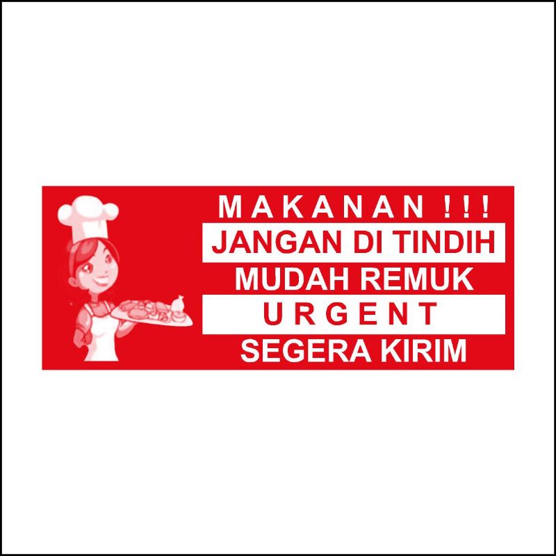 

STIKER MAKANAN1 KECIL UK 85 X 33 MM ISI 100 PCS MAKANAN FOOD DELIVERY WLBEE