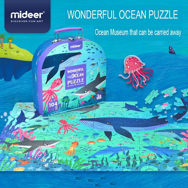 Mideer Gift Box Puzzle Koper Anak 104pcs