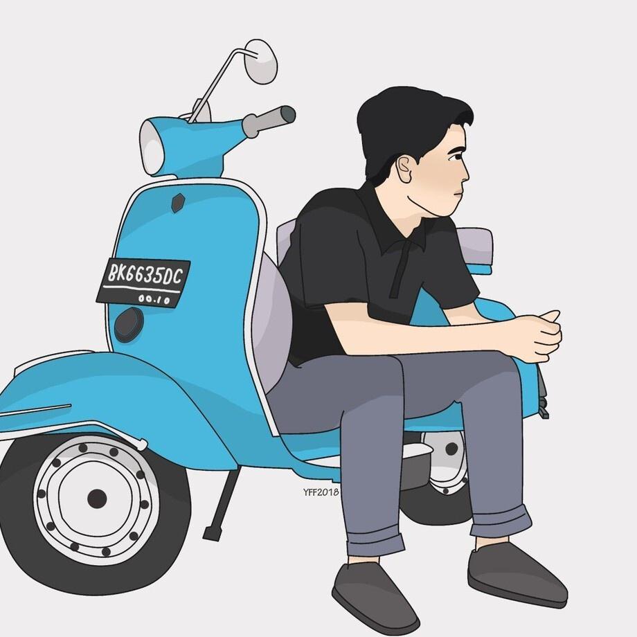 (PROMO M8A76) PAJANGAN HIASAN WALLPAPER POSTER TEMPELAN TULISAN LUKISAN PLAKAT KATA KATA MOTOR VESVA