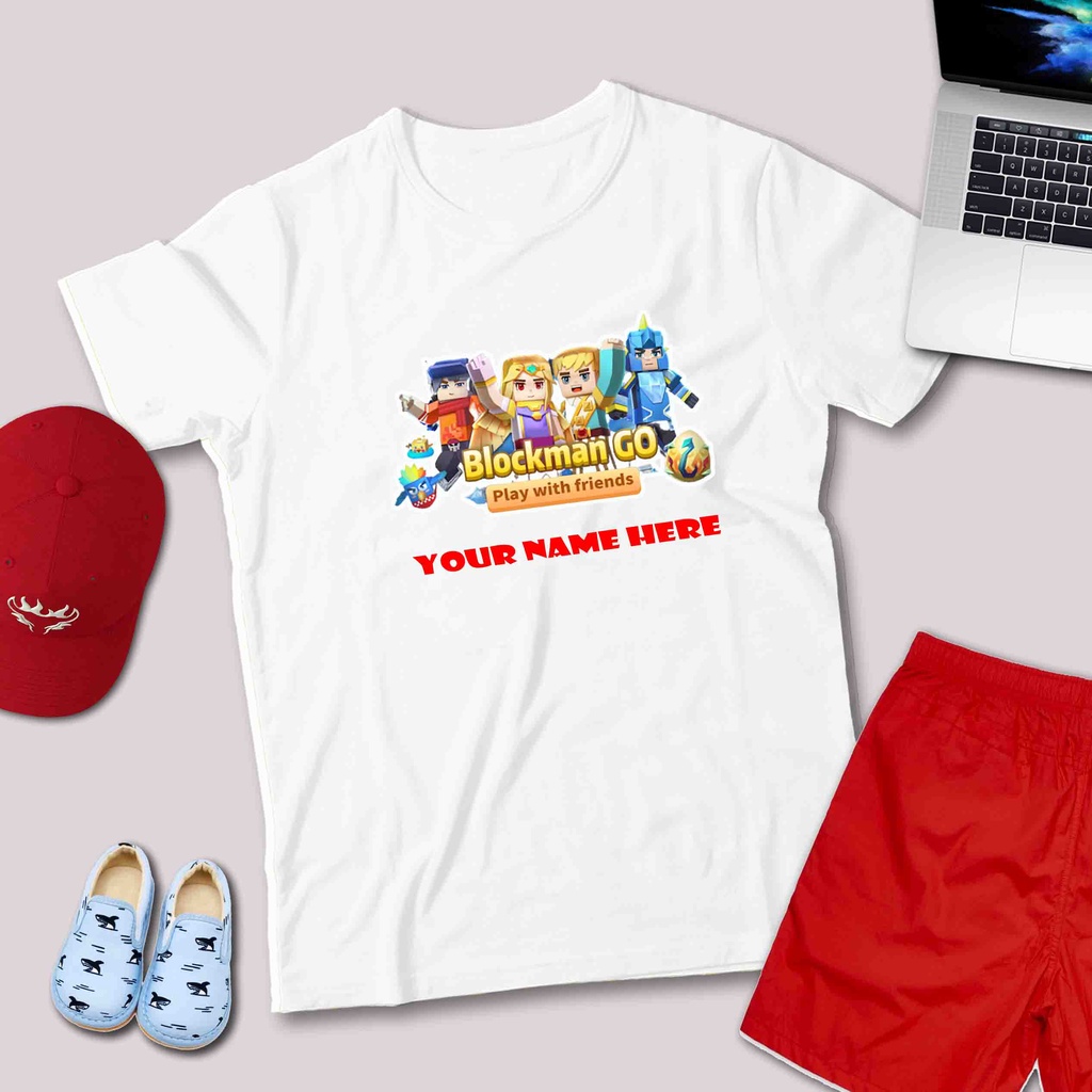 Baju Anak Kaos Anak Laki Blockman Go 1 | FREE CETAK NAMA | Premium Cotton atau Spandex