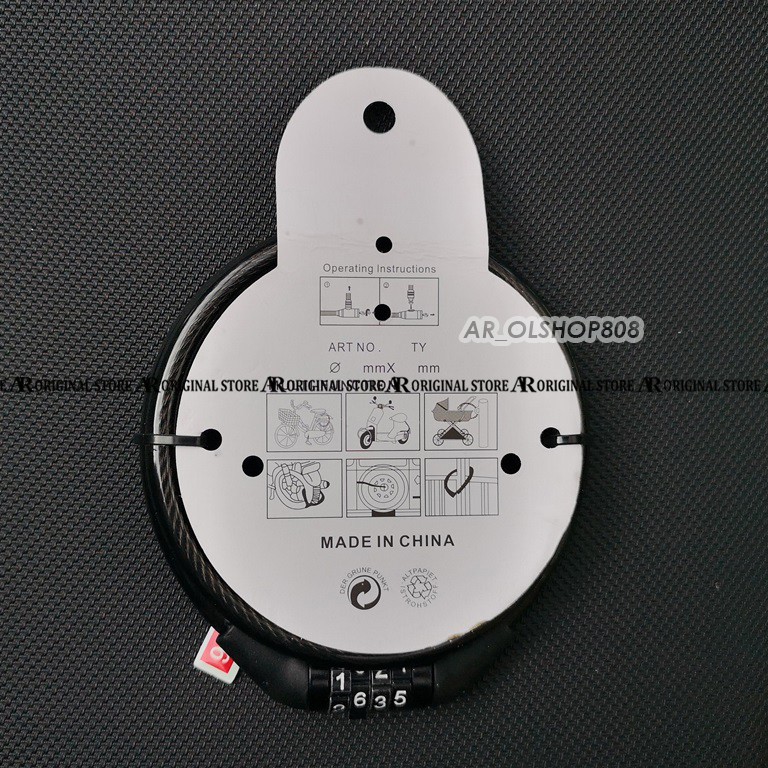 Kunci Gembok Sepeda Spiral Kode Gembok HELM KYT NHK GM BMC PENGAMAN HELM SEPEDA MOTOR KUNCI GEMBOK - Rantai Helm Gembok Sepeda Motor Kunci Pengaman Helm KYT INK NHK GM BMC-5