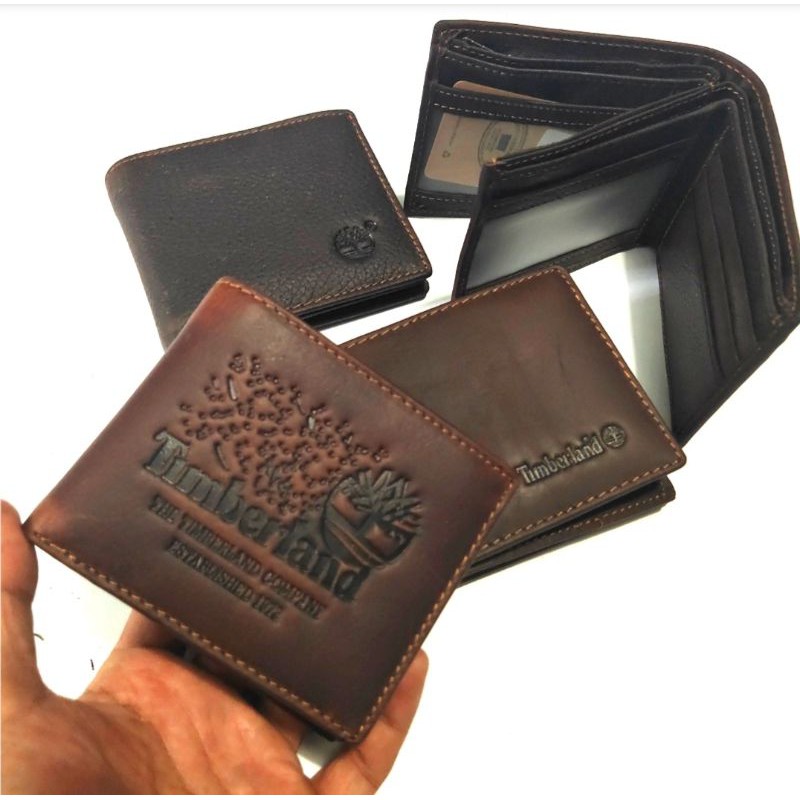 dompet pria kulit asli 3 dimensi timberland impor