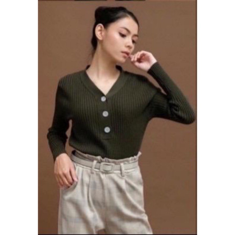 Baju Rajut oversize wanita lengan panjang fit knitted Fit To XL