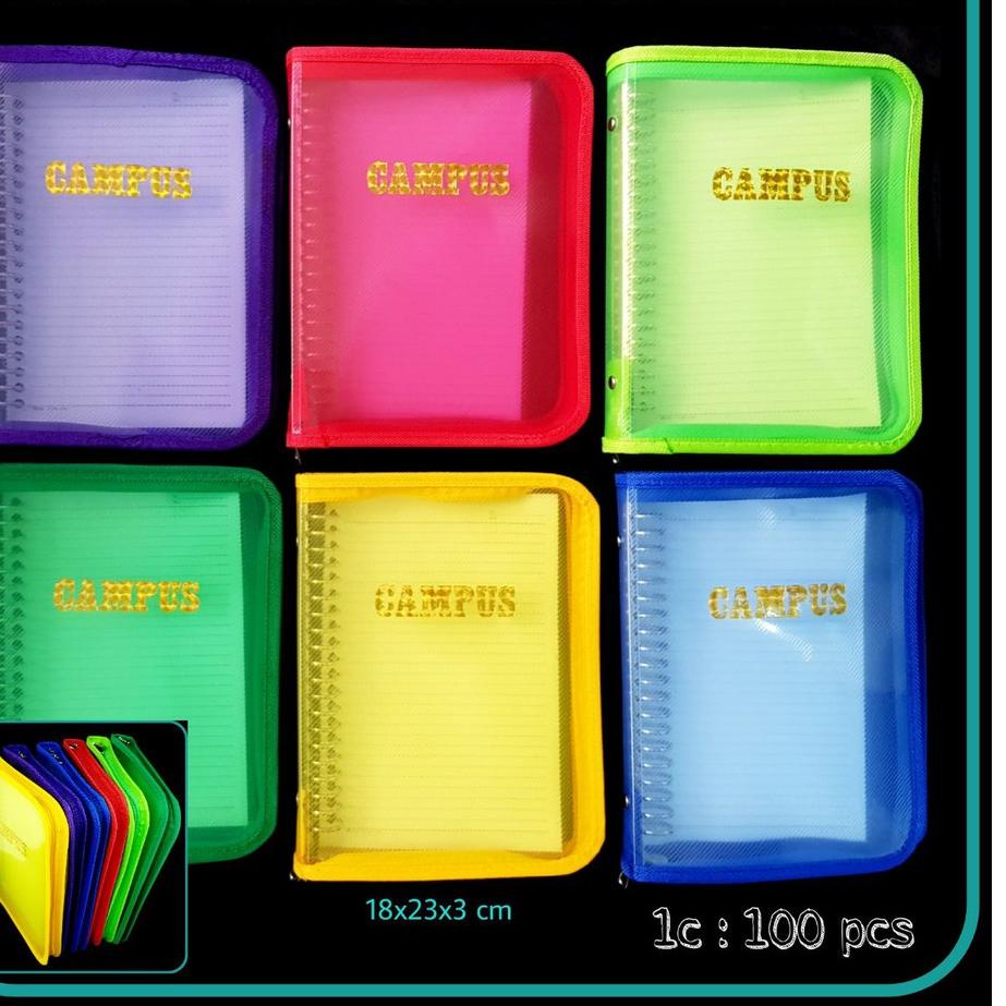 

[KODE P600C] Binder seleting campus polos transparan A5 warna warni