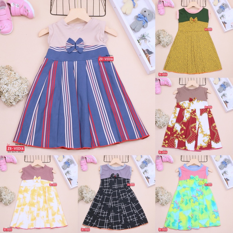 Dress Aila 3-4 Tahun / Dres Yukensi Murah Grosir Baju Anak Perempuan Harian Gaun Pesta Batik Baru