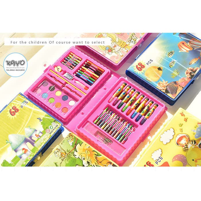 

68 Pensil warna,set Crayon Set,spidol warna set Alat lukis, cat air