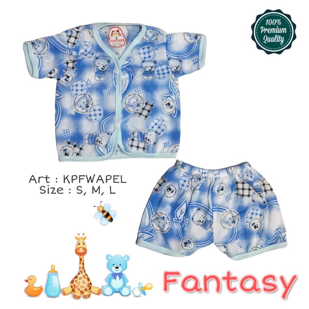 Stelan Baju Anak Pendek Kancing 0 - 2 Tahun / Baju Tidur Anak / Piyama Anak Katun