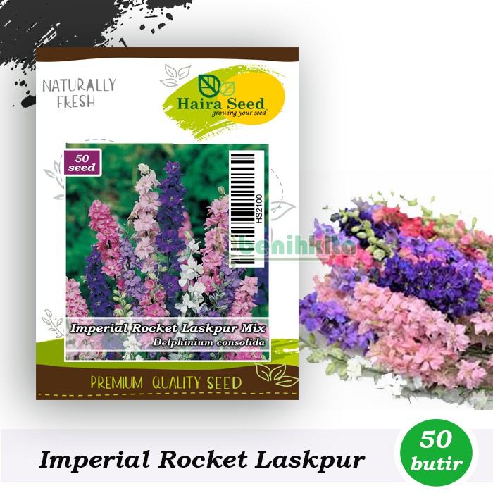 Benih-Bibit Bunga Imperial Rocket Laskpur Mix (Haira Seed)