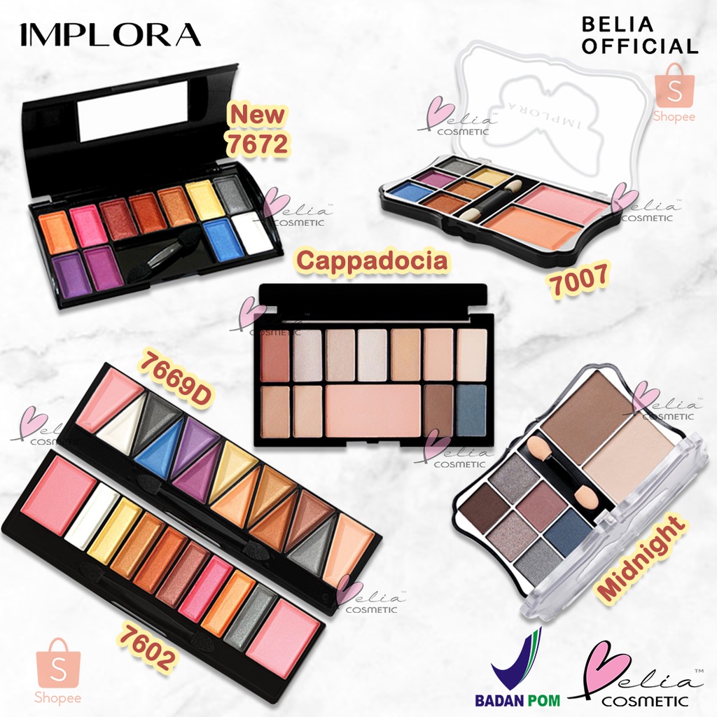 ❤ BELIA ❤ Implora (✔️BPOM) Eyeshadow Pallete + Blush On ( palet eye shadow ) Palette