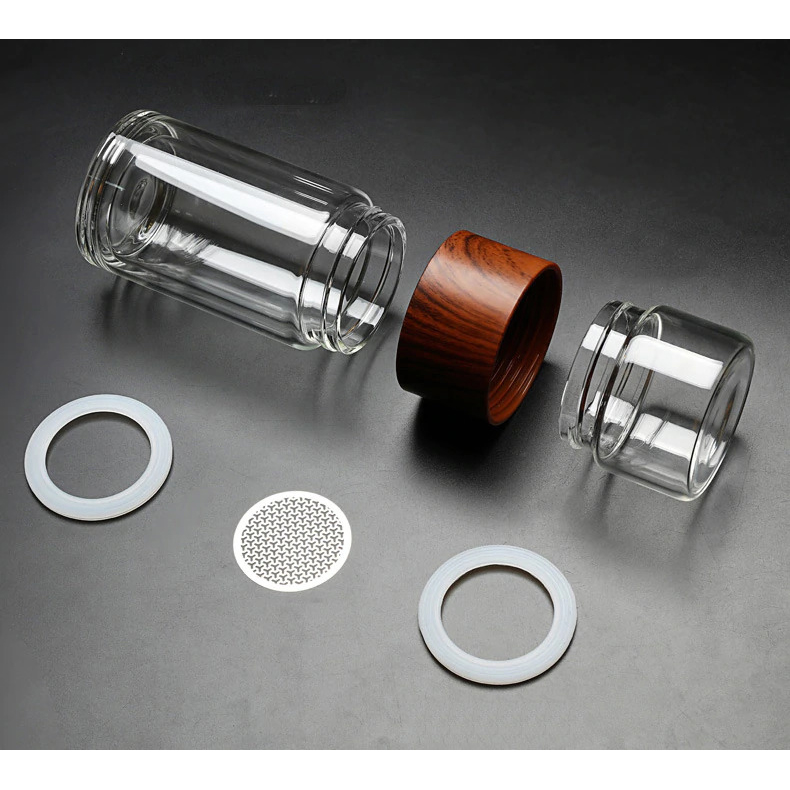 Botol Minum Penyaring Teh Tea Infuser Double Wall 230ml