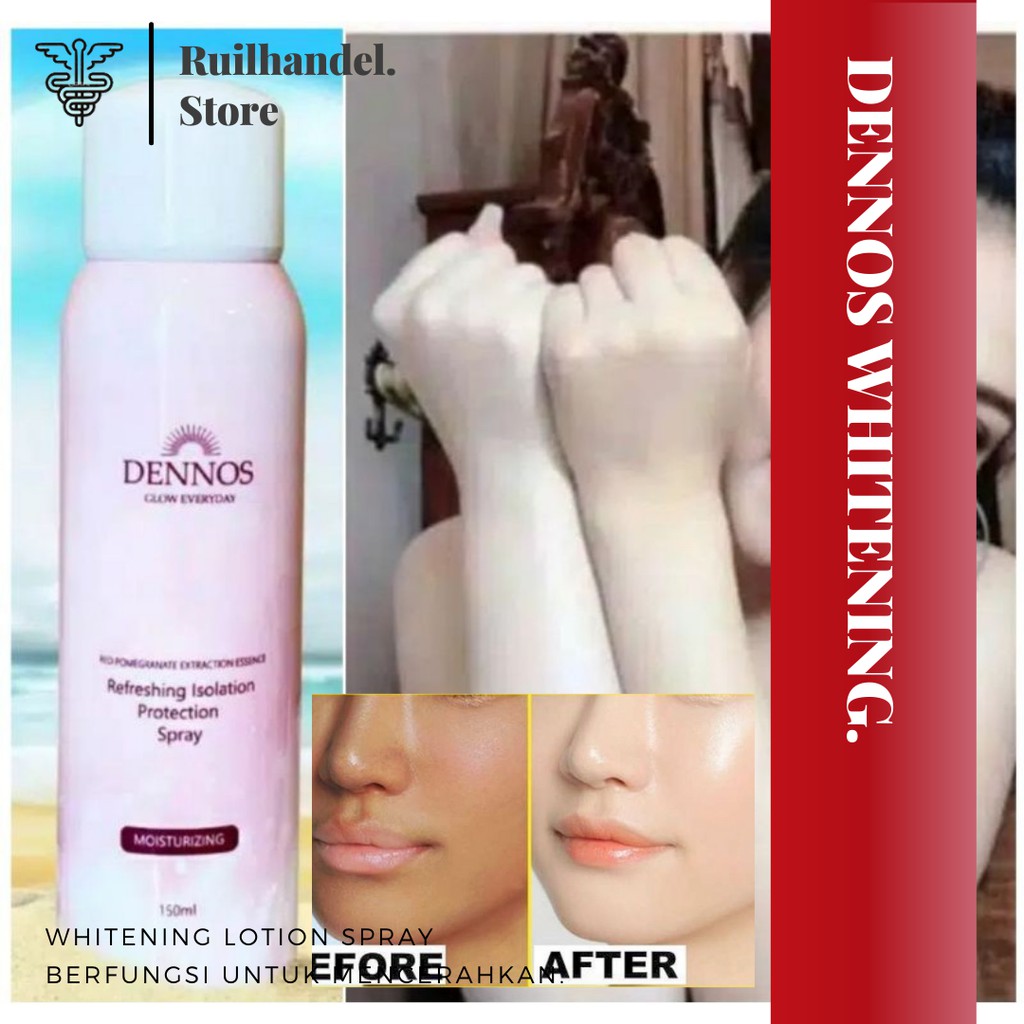 [VIRAL] BLEACHING SPRAY 150ML / PEMUTIH BADAN WATERPROOF / DENNOS MOISTURIZING SPRAY SPF WAJAH LEHER