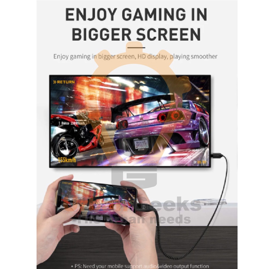 Mcdodo Type C to HDMI Plug&amp;Play 4K Ultra HD 60fps Type 3.1 10Gps Hp/Laptop/Tab
