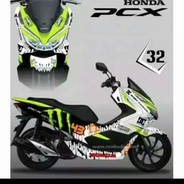 Decal full body Honda PCX variasi monster Stabilo