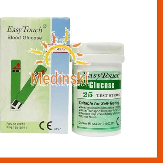 ♬ Easy Touch Strip Tes Cek Gula Darah Isi 25 Stik Gds Glucose EasyTouch ۩