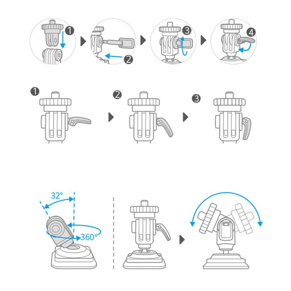 Preva Action Camera Quick Release Plate Mini Aluminium Alloy Aka Antarmuka Interface Pelepas Cepat