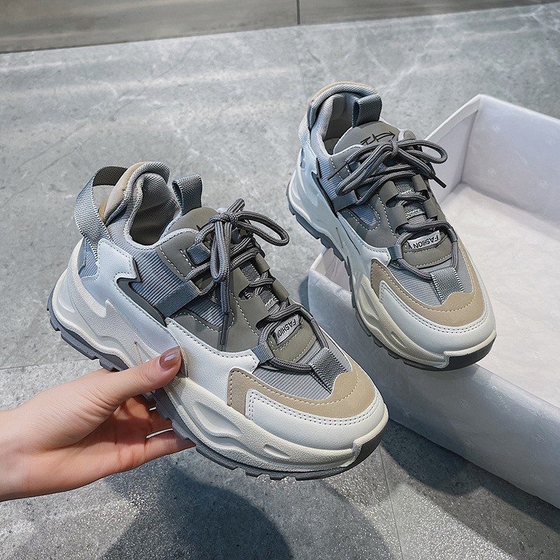 MeFoot.ID Sepatu Wanita Sneakers Import Fashion Korea warna Krem dan
Gray Kualitas bahan Premium Sintetis D602